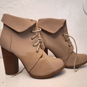 Brown Size 7 Bella Marie Lace Up Heeled Boots
